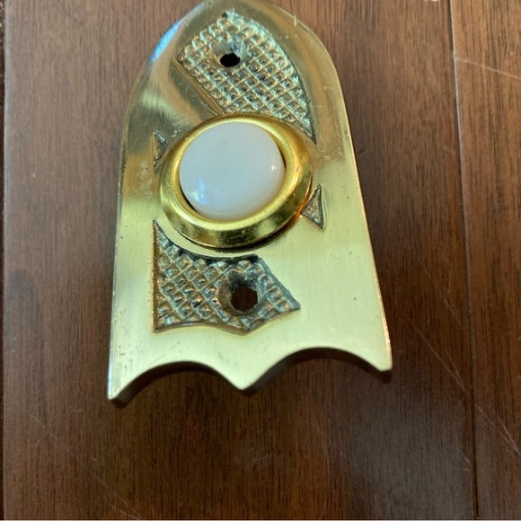 Antique/ Vintage Brass Doorbell Push Button Plate Door Hardware 3inch By 1-1/4 - Picture 5 of 5